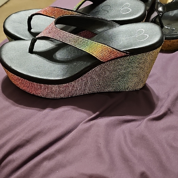 Colorful Rhinestone Women's Sandals - Picture 2 of 4